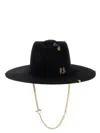 Ruslan Baginskiy Chain Strap Fedora Hats Black In Black