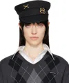 Ruslan Baginskiy Piercing Inspired Baker Boy Cap In Black