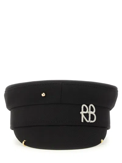 Ruslan Baginskiy Studs Flat Top Hat In Black