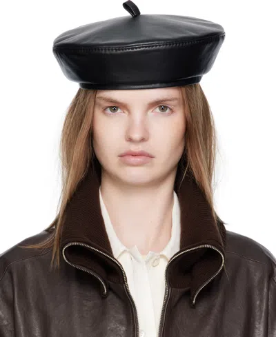 Ruslan Baginskiy Black Leather Beret