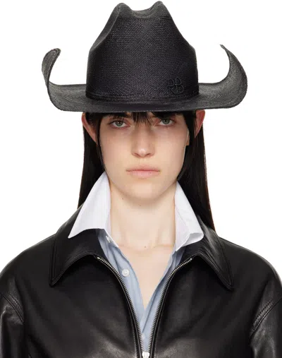 Ruslan Baginskiy Black Logo Embellished Cowboy Beach Hat