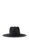 Ruslan Baginskiy Black Fedora Hat With Rb Embroidery In Felt Woman In Black