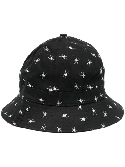 Ruslan Baginskiy Black Spider Print Bucket Hat