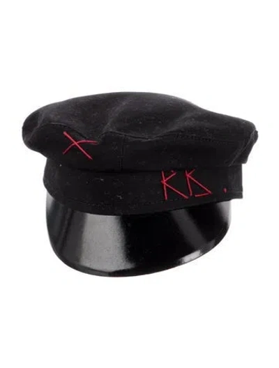 Pre-owned Ruslan Baginskiy Black Woven Newsboys Hat