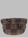 Ruslan Baginskiy Checked Pattern Hat Textured Fabric Bow In Brown