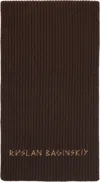 Ruslan Baginskiy Brown Monogram-embroidered Wool Scarf In Brown