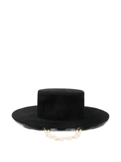 Ruslan Baginskiy Canotier Double Chain Hat In Black