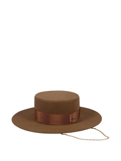 Ruslan Baginskiy Canotier Felt Hat In Brown