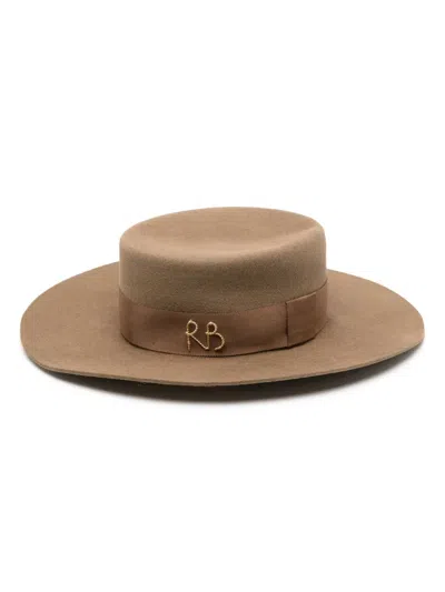 Ruslan Baginskiy Canotier Wool-felt Hat In Brown