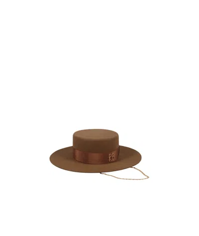 Ruslan Baginskiy Canotier Felt Hat In Brown