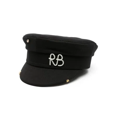 Ruslan Baginskiy Pierced Baker Boy Cap In Black