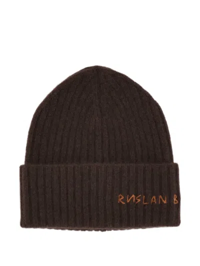 Ruslan Baginskiy Cashmere Beanie Hat In Brown