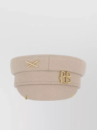Ruslan Baginskiy Casual Flat Top Hat With Gold-tone Embellishments