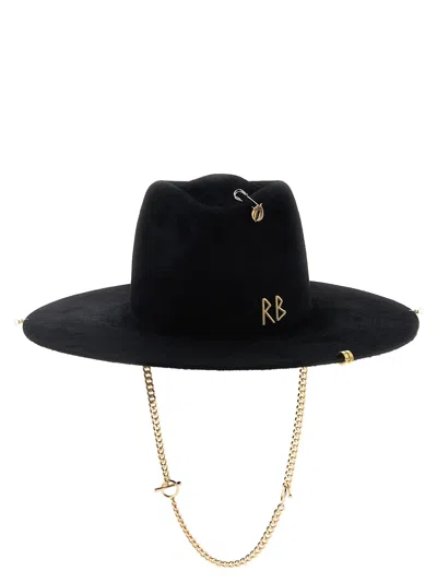 RUSLAN BAGINSKIY CHAIN STRAP FEDORA HAT