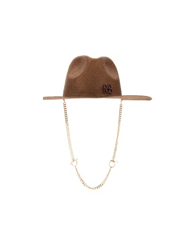 Ruslan Baginskiy Chain-strap Fedora Hat In Brown