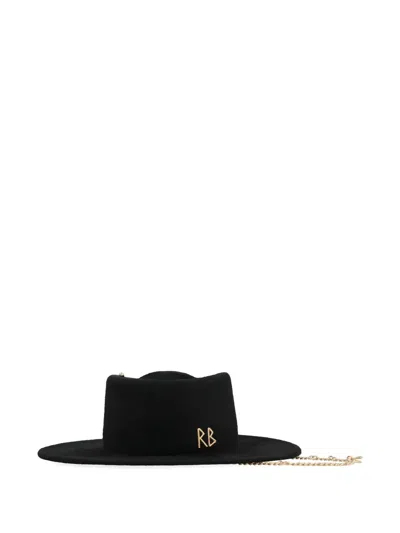 RUSLAN BAGINSKIY CHAIN-STRAP FELT HAT