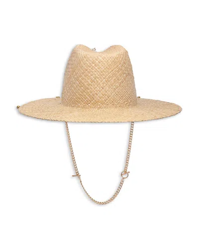 Ruslan Baginskiy Chain Strap Straw Fedora In Neutral