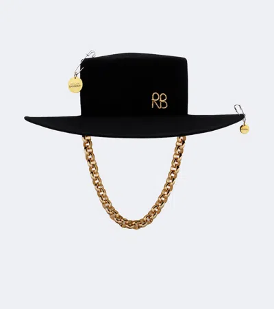 Ruslan Baginskiy Chain-detail Wool Felt Fedora In Animal Print
