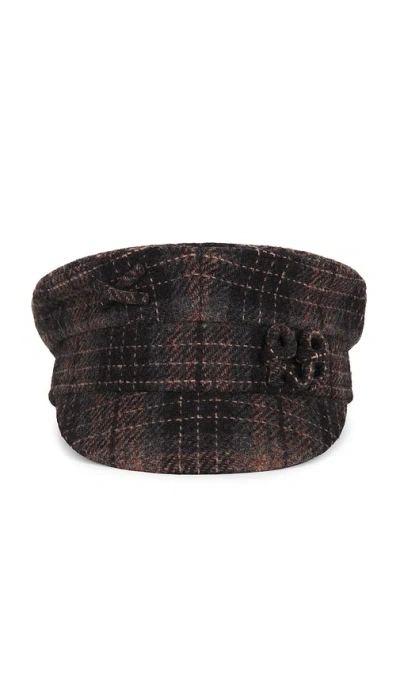 Ruslan Baginskiy Check Print Baker Boy Cap In Brown