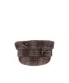 Ruslan Baginskiy Checked Pattern Hat Textured Fabric Bow In Brown
