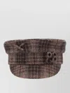 Ruslan Baginskiy Checked Pattern Hat Textured Fabric Bow In Brown
