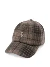 Ruslan Baginskiy Check-pattern Monogram-embroidered Baseball Cap In Brown