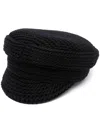 Ruslan Baginskiy Chunky-knit Baker Boy Cap In Black