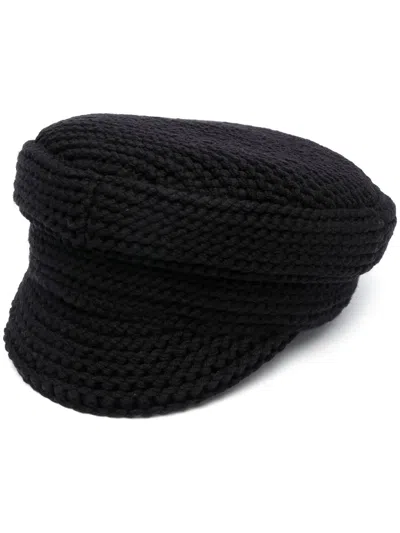 Ruslan Baginskiy Chunky-knit Baker Boy Cap In Nero