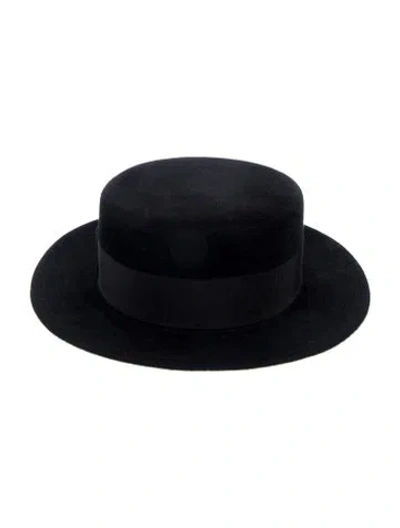 Pre-owned Ruslan Baginskiy Cotton Bowlers Hat With Chain Accent In Black
