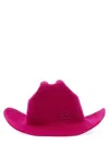 Ruslan Baginskiy Fuchsia Fedora Hat With Tonal Logo Embroidery In Wool In Fuchsia