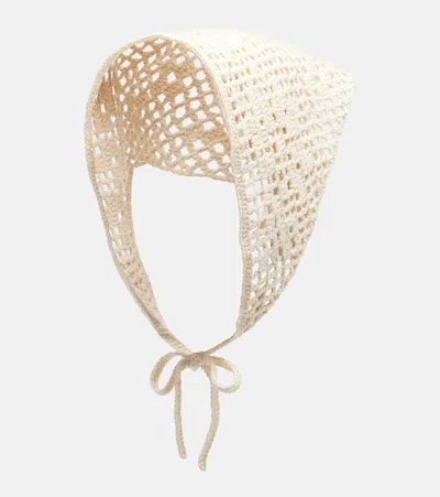Ruslan Baginskiy Crochet Cotton Scarf In White