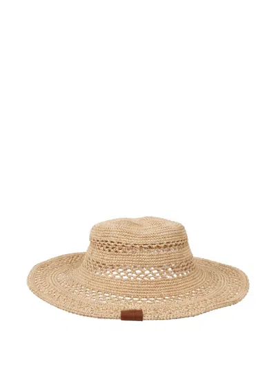 Ruslan Baginskiy Crochet-knit Straw Hat In Brown