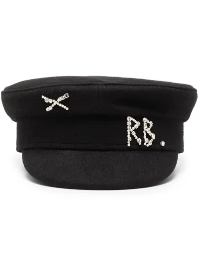 RUSLAN BAGINSKIY CRYSTAL-EMBELLISHED BAKER BOY HAT