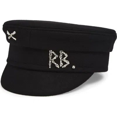 RUSLAN BAGINSKIY RUSLAN BAGINSKIY CRYSTAL EMBELLISHED WOOL BAKER BOY CAP