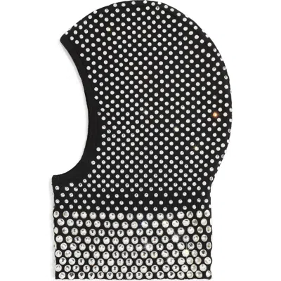 Ruslan Baginskiy Crystal Embellished Wool Blend Balaclava In Black