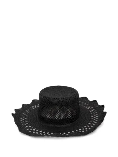 Ruslan Baginskiy Cut Out-detail Straw Hat In Black
