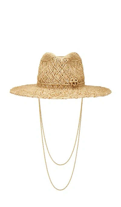 Ruslan Baginskiy Cut Out Double Chain Strap Fedora Hat In Brown