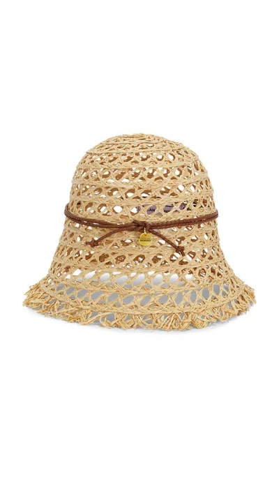 Ruslan Baginskiy Cut Out Straw Bucket Hat In Metallic