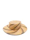 Ruslan Baginskiy Diagonal-stripe Canotier Hat In Neutrals
