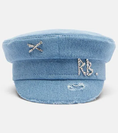 Ruslan Baginskiy Embellished Cotton Hat In Blue