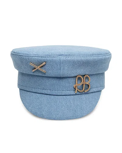 Ruslan Baginskiy Embellished Denim Baker Boy Cap In Blue