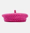 Ruslan Baginskiy Embellished Wool-blend Beret In Pink Strass