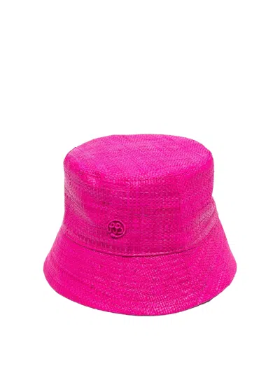 Ruslan Baginskiy Logo Embroidered Straw Bucket Hat In Pink