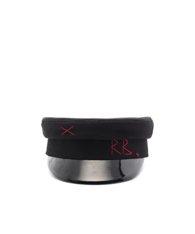 Ruslan Baginskiy Embroidered Monogram Baker Boy Hat