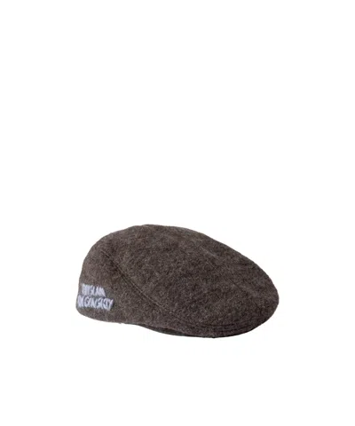 Ruslan Baginskiy Ivy Embroidered Wool-blend Flat Cap In Brown