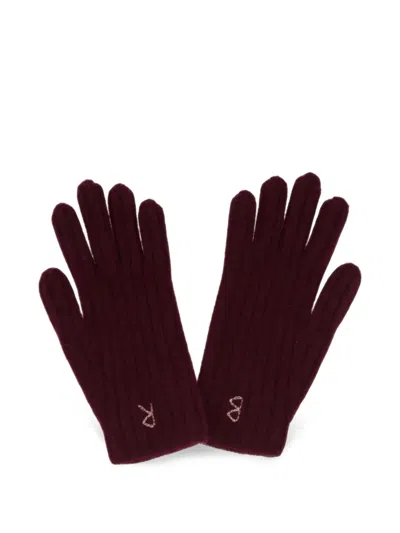 Ruslan Baginskiy Embroidered-detail Gloves In Burgundy