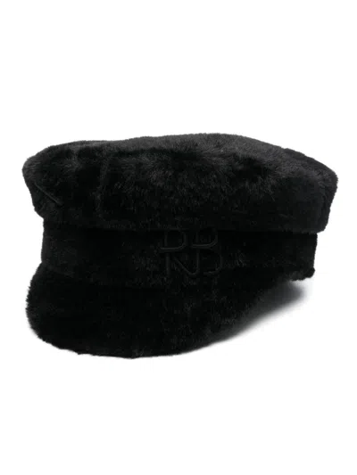 Ruslan Baginskiy Linen Baker Boy Hat In Black