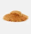 Ruslan Baginskiy Faux-fur Wide-brim Hat In Orange