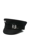 Ruslan Baginskiy Faux Pearl-embellished Baker Boy Cap In Black