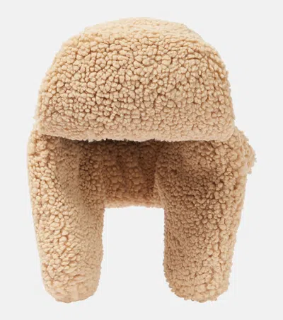 Ruslan Baginskiy Faux Shearling Hat In Beige